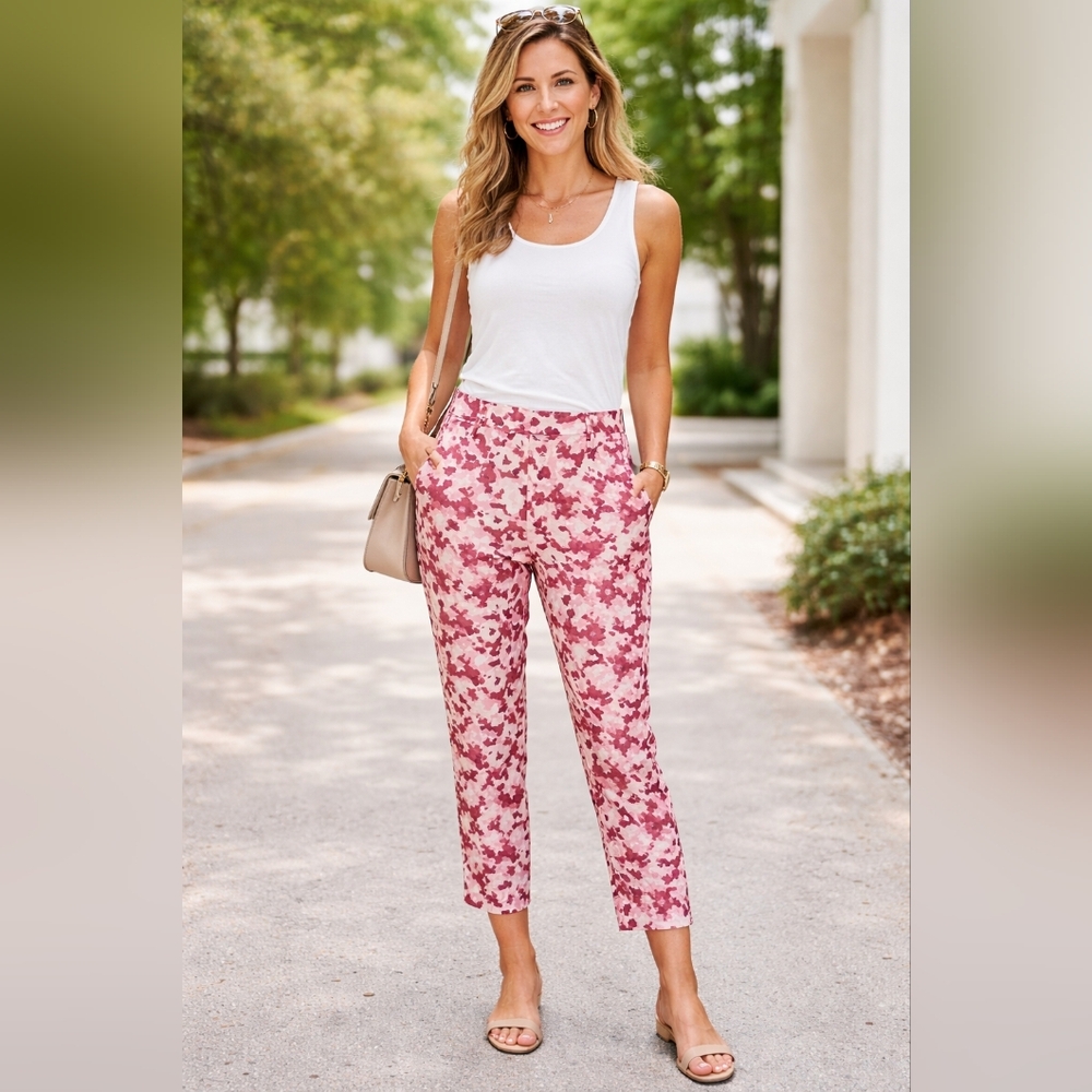 MIA - NWT- Slim Straight Leg Pants in Pink Camo. Ladies Size 12